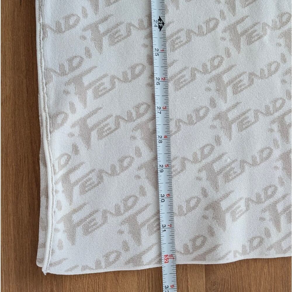 FENDI Dress Womens IT40 White Sleeveless Logo Bodycon Mini - Picture 12 of 16